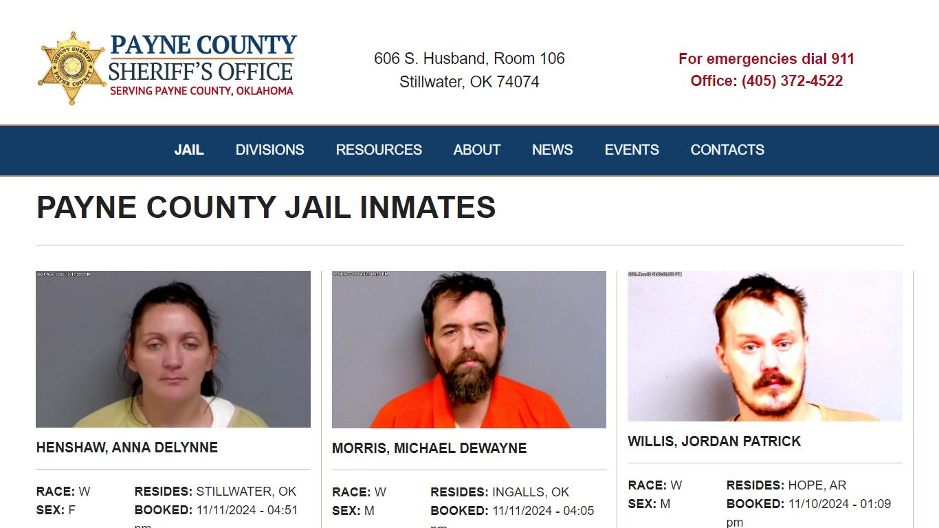 Inmate Search - Payne County Jail