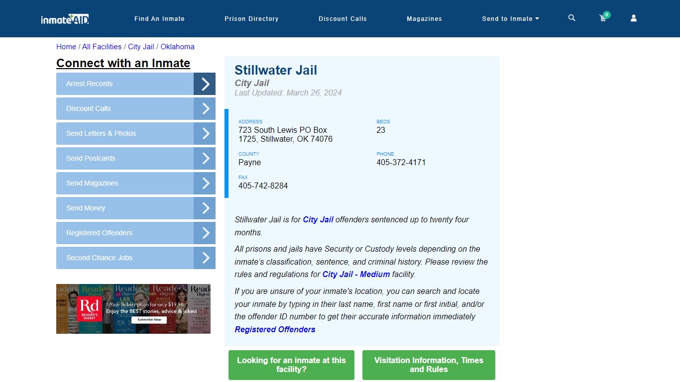 Stillwater Jail | Inmate Locator