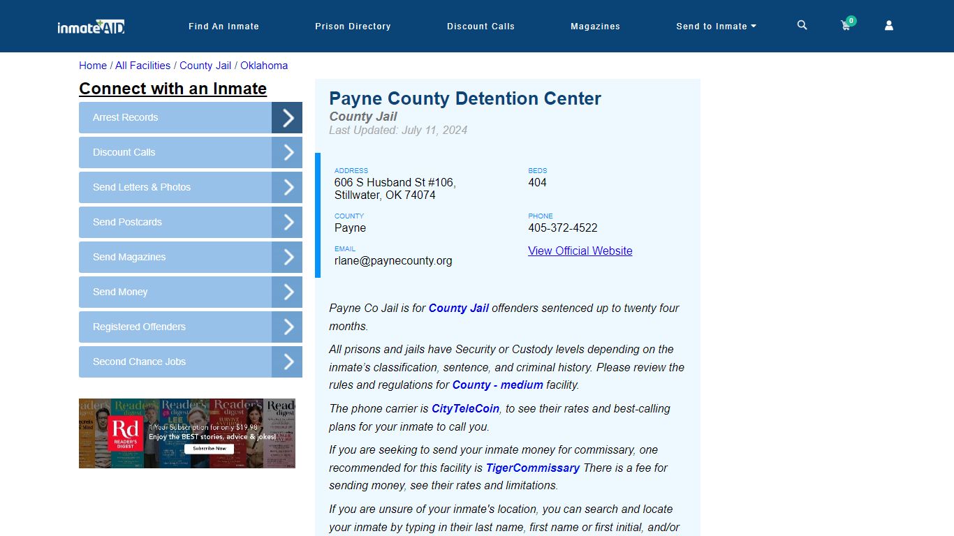 Payne County Detention Center - Inmate Locator